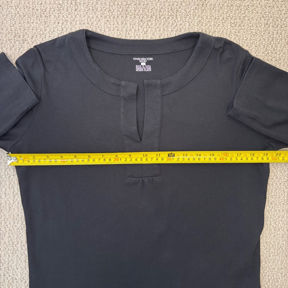 JONES NEW YORK SPORT Black Long Sleeve V-Neck Tunic Top Women's‎ Size L - Picture 8 of 11